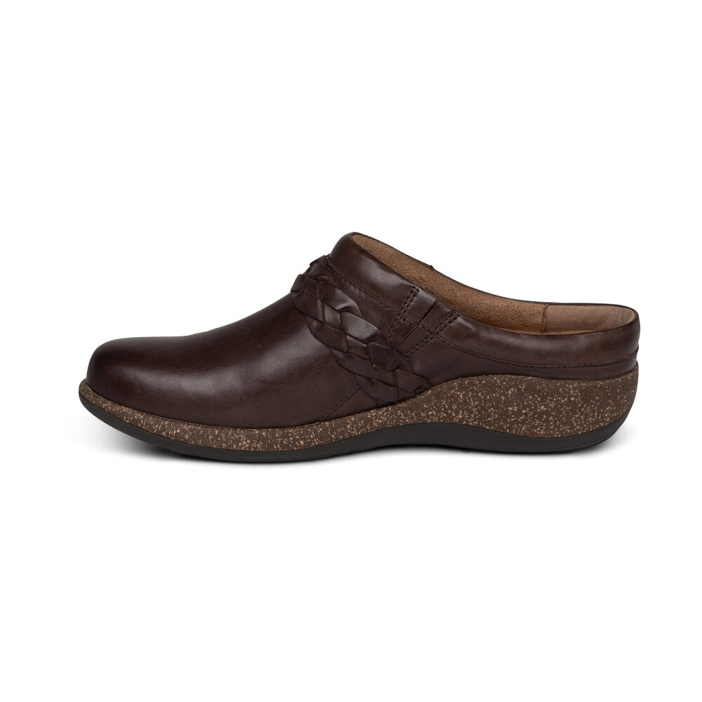 Aetrex Women's Libby Comfort Clogs - Brown | USA HOZ5V1J